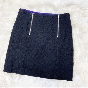 NWOT LOFT Boucle Tweed Double Zip Mini Skirt Sz 0